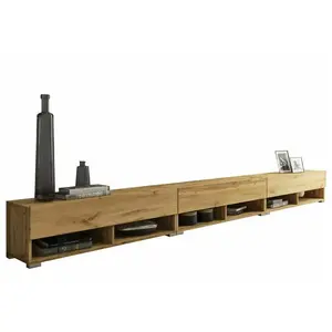 MIRJAN24 Meuble TV 300 cm avec éclairage LED WILLA A   chêne wotan pas cher