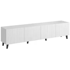 MIRJAN24 Meuble TV bas Fusbo 200 - 201 x 53 x 40 cm - Blanc pas cher