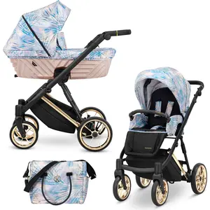 Kunert Ivento Premium 2in1 Poussette en rose/coloré avec cadre doré et accessoires