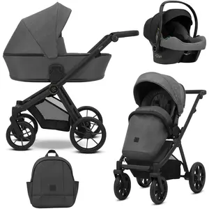 Kunert Baby - Poussette Brav 3in1 Br-02 Graphite siege auto pas cher