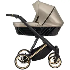 Kunert IVENTO PREMIUM 3in1 Poussette éco-cuir marron avec cadre doré pas cher
