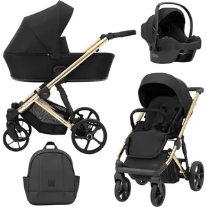 KUNERT BABY Poussette arizo premium 01 black cadre doré siege auto pas cher