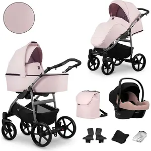 KUNERT BABY Poussette mata 06 gr rose cadre graphite siege auto pas cher