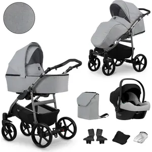 KUNERT BABY Poussette mata 09 gr grey cadre graphite siege auto