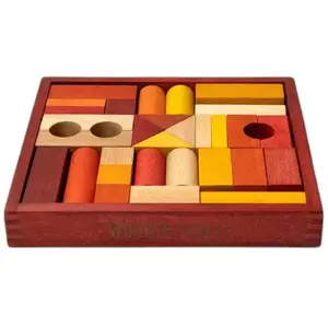 Jeux de société en bois dans un plateau 30 pièces Wooden Story TU pas cher