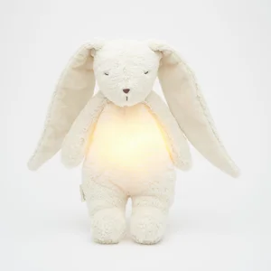 Moonie Peluche veilleuse lapin nature bio avec sons & lumières blanc polaire pas cher