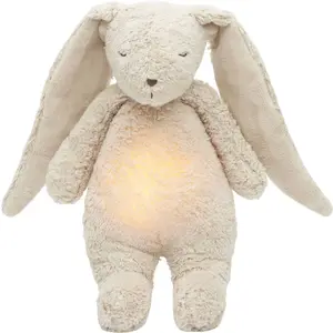 Moonie Peluche veilleuse lapin nature bio avec sons & lumières sable 2.0
