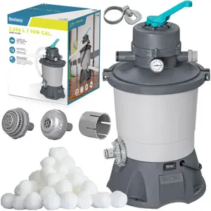 Comparateur de prix : Pompe à sable pour piscine + boules filtrantes 3596l/h Bestway 58515