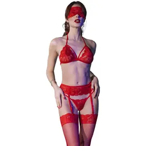 Chilirose - Cr 4467 Ensemble Quatre Pièces Rouge S-M pas cher