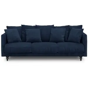 Comparateur de prix : Canapé droit fixe 4 places - Tissu bleu - Classique - L 212 x P 93 cm ...