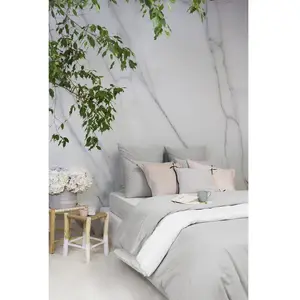 L'Officiel Interiors Les basiques - Housse de couette en coton - Gris perle pas cher