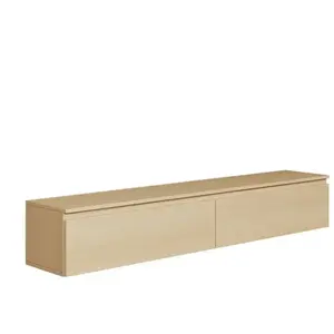SELSEY Meuble TV 2 portes -suspendu - BEMMI- 175 cm - chêne de Lindberg