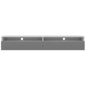 Comparateur de prix : SELSEY Meuble TV - REDNAW - 180 cm - blanc mat - gris brillant - 2 niches ouvertes - avec 2 tiroirs - style moderne