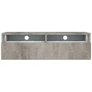 SELSEY Meuble TV - REDNAW - 100 cm - gris béton - 2 niches ouvertes - avec tiroir - style moderne - avec LED pas cher