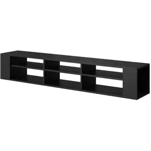 Selsey Meuble TV - WERI - 175 cm - noir - style moderne pas cher