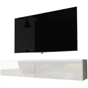 KANE Selsey Meuble TV avec structure de surface, Weiß Matt/Weiß Hochglanz pas cher