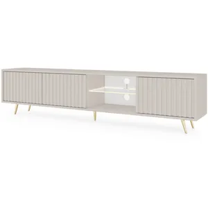 Selsey Meuble TV, Bois d'ingénierie, Taupe (Gris-Beige), 175 cm Largeu... pas cher