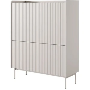Comparateur de prix : SELSEY Buffet haut 4 portes - LIWELO - 153 cm - grège