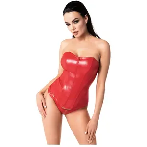 Noir HandMade Corset rouge Mysteria F355 wetlookVendu paramazon