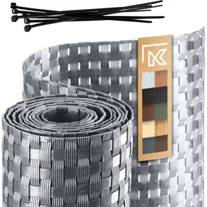 Comparateur de prix : KADAX Ruban de clôture gris pour panneaux de clôture 19 cm 2,55 m Couverture de clôture