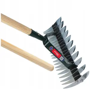 KADAX Scarificateur Manuel avec Manche en Bois et Tête en Acier, Aérat...