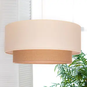 Duolla Suspension Boho Ø 60 cm 1 lampe écru/jute brun pas cher