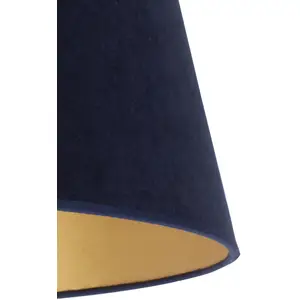 Duolla Abat-jour Cone hauteur 18 cm, bleu foncé/doré pas cher