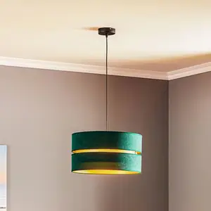 Euluna Duo suspension vert/doré Ø40 cm à 1 lampe pas cher
