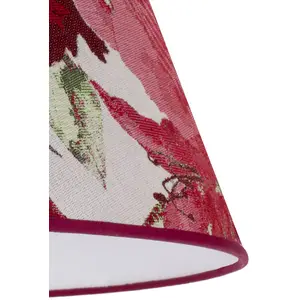 Duolla Abat-jour Sofia hauteur 31 cm, rouge fleuri pas cher