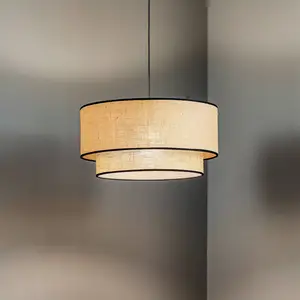 Duolla Suspension Boho jute & black Ø45cm 1 lampe