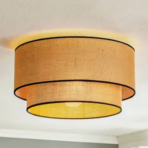 Euluna plafonnier Boho jute & black, naturel/noir, Ø45cmVendu parluminaire
