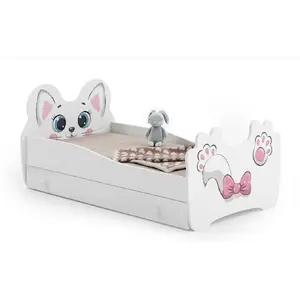 Comparateur de prix : KOBI Lit enfant "PINKCAT" 160x80cm + tiroir + matelas