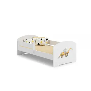 Comparateur de prix : KOBI Lit enfant pour un garçon 70x140 cm + sommier + matelas + barrière de sécurité