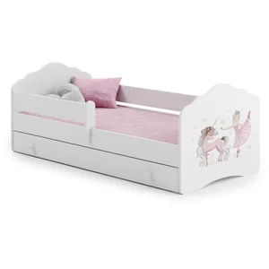 Comparateur de prix : KOBI Lit enfant - fée & licorne - avec tiroir, matelas & barrière - 160x80 cm