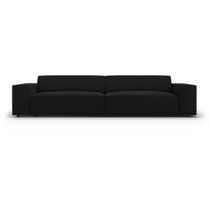 Micadoni Home Canapé 4 places en tissu structuré noir pas cher