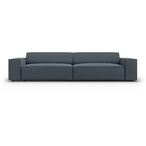 Micadoni Home Canapé 4 places en tissu structuré bleu pas cher