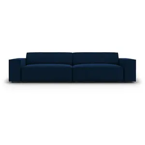 Micadoni Home Canapé 4 places en velours bleu roi pas cher