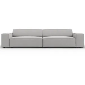 Micadoni Home Canapé 4 places en tissu structuré gris clair pas cher