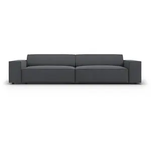 Micadoni Home Canapé 4 places en tissu structuré gris foncé pas cher