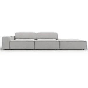 Micadoni Home Canapé 3 places en tissu structuré gris clair pas cher