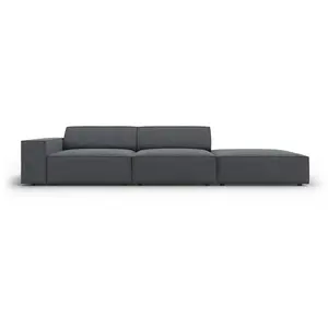 Micadoni Home Canapé 3 places en tissu structuré gris foncé pas cher