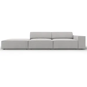 Micadoni Home Canapé 3 places en tissu structuré gris clair pas cher
