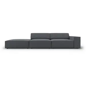 Micadoni Home Canapé 3 places en tissu structuré gris foncé pas cher