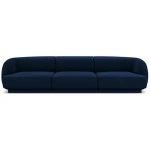 Micadoni Home Canapé 3 places en tissu velours bleu roi pas cher