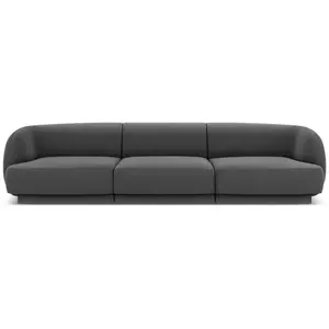 Micadoni Home Canapé 3 places en tissu velours gris pas cher