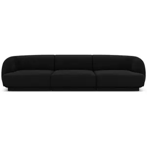 Micadoni Home Canapé 3 places en tissu velours noir pas cher
