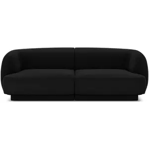 Micadoni Home Canapé 2 places en tissu velours noir pas cher
