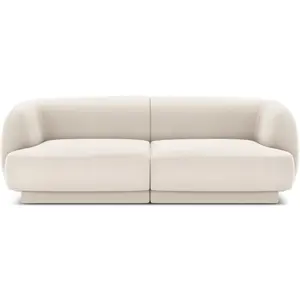 Micadoni Home Canapé 2 places en tissu velours beige clair pas cher