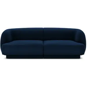 Micadoni Home Canapé 2 places en tissu velours bleu roi pas cher