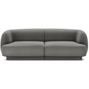 Micadoni Home Canapé 2 places en tissu velours gris clair pas cher